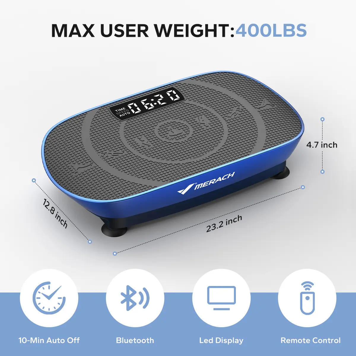 Merach Vibration Plate Exercise Machine with Lymphatic Drainage Feature Compact Design for Full Body Workout Max User Weight 400LBS Home Gym Equipment