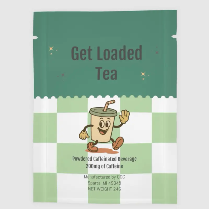 Loaded Tea - Single Serving Packet | 32 Oz Caffeinated Flavored Hydration Powder Beverage Mix | Made in the USA | Effortless Mixing