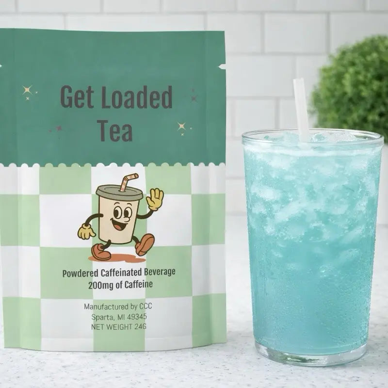 Loaded Tea - Single Serving Packet | 32 Oz Caffeinated Flavored Hydration Powder Beverage Mix | Made in the USA | Effortless Mixing