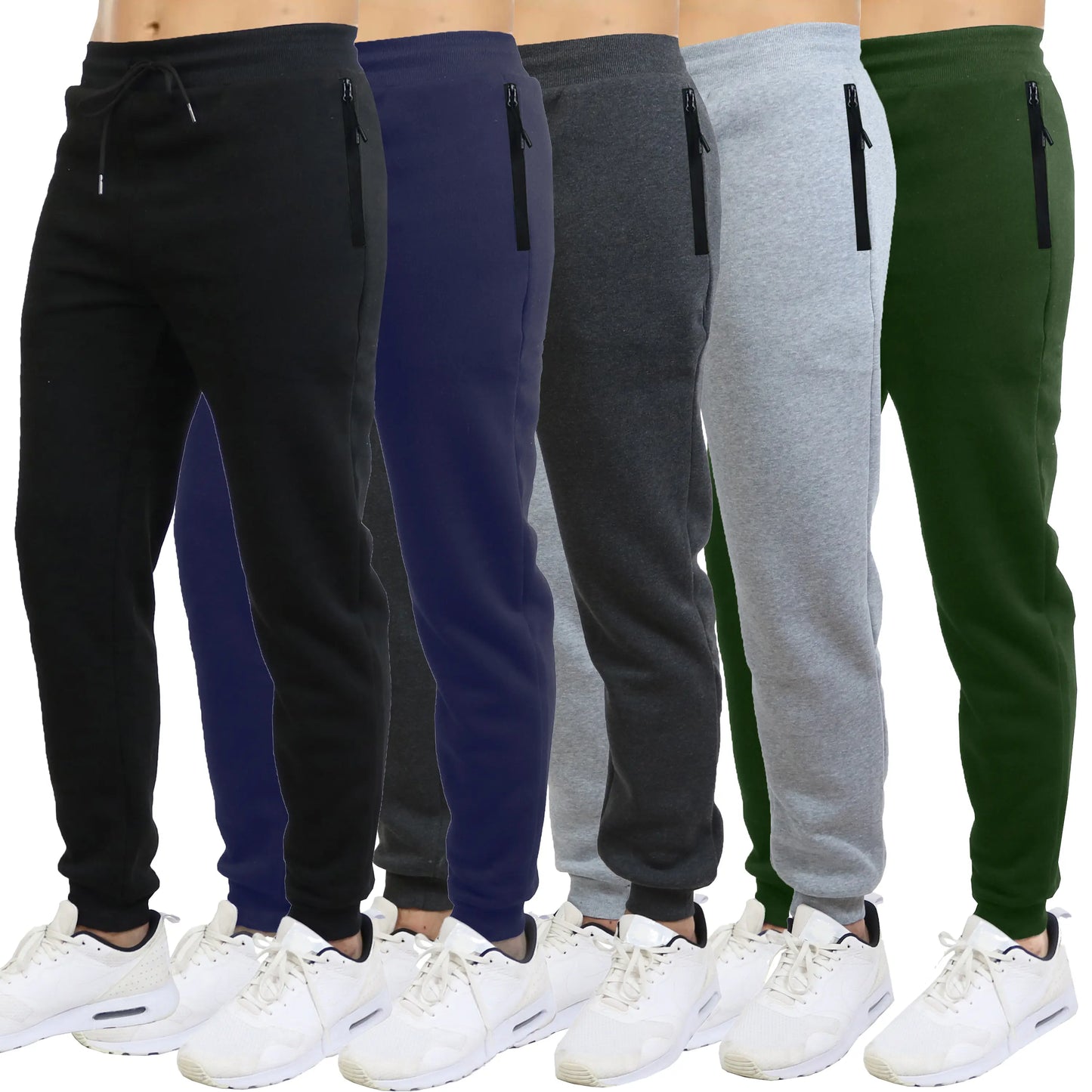 Slim Fit Fleece Joggers 3-Pack — Lined Winter Joggers (S-3XL)
